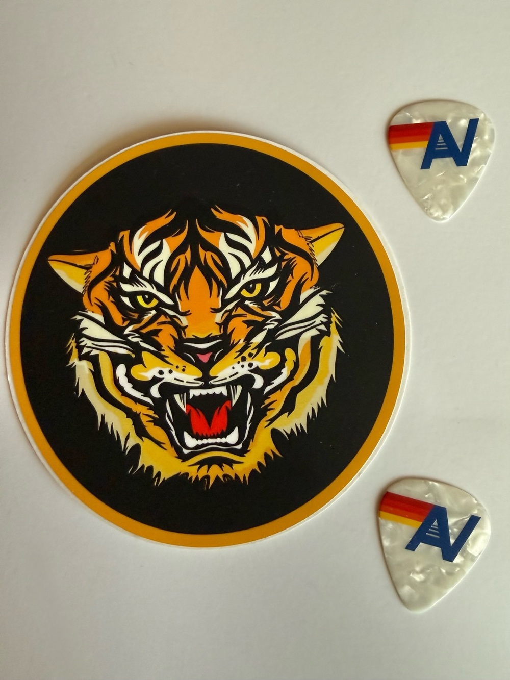 Aviator Nation Guitar Picks & Tiger Vinyl Sticker Decal Set